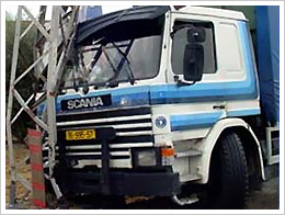 Electric Pole Hit by a Truck Electric Pole Hit by a Truck